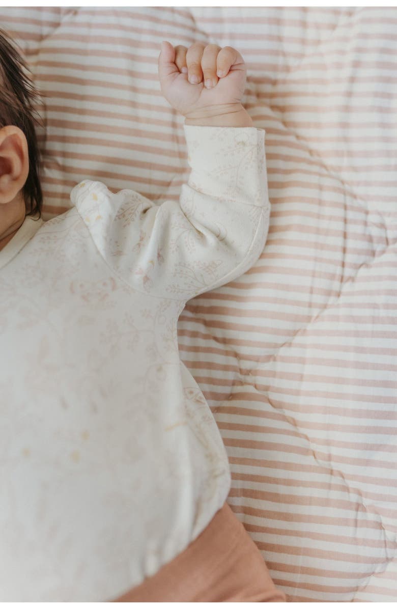 Pehr Secret Garden Puff Sleeve Organic Cotton Romper, Alternate, color, 