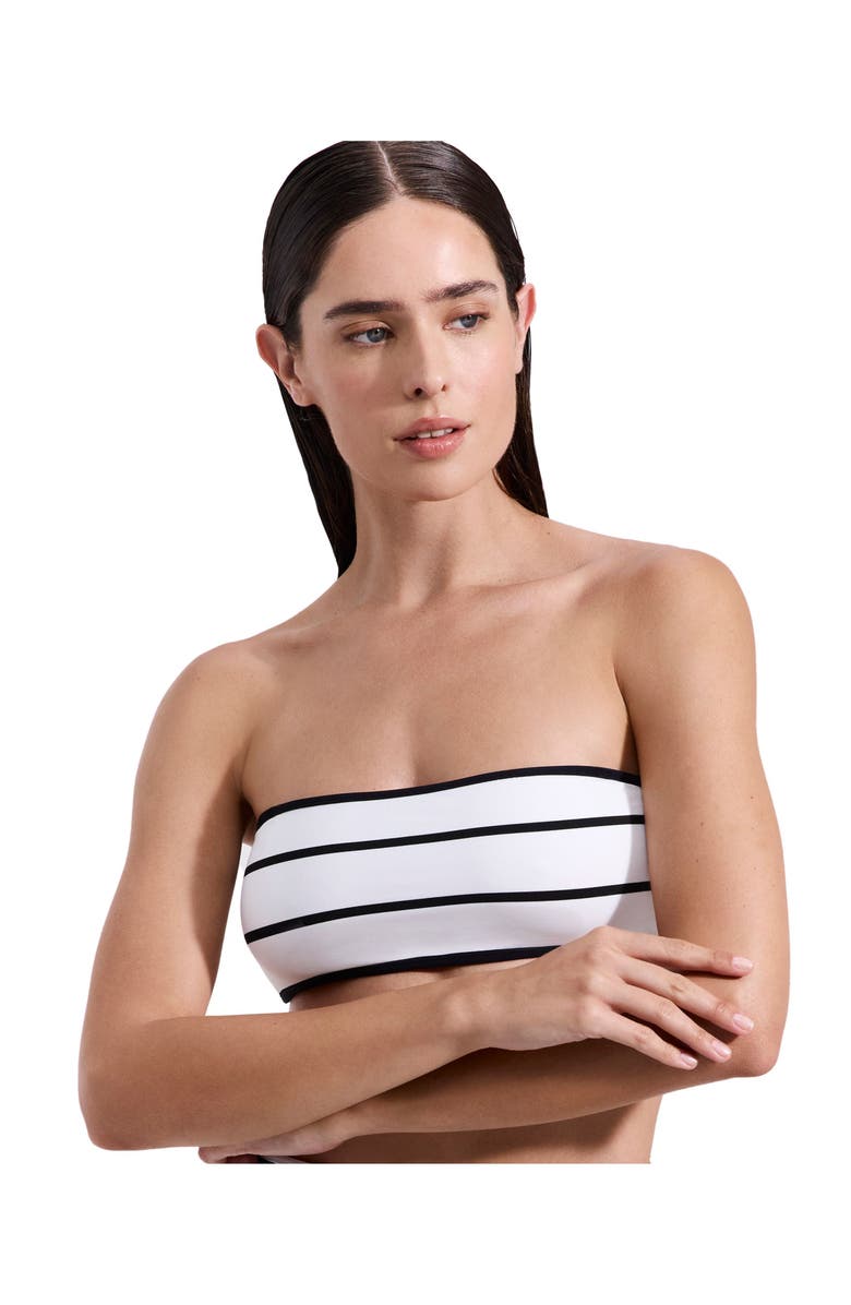Luma Gottex Jackie Bandeau Bikini Top, Alternate, color, Black-White