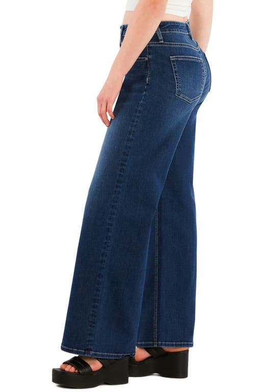 Hint Of Blu Raw Hem Wide Leg Jeans