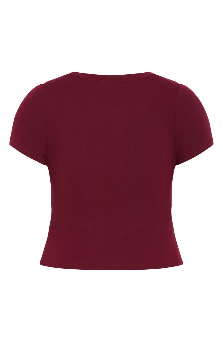 City Chic Micro Graphic T-Shirt, Alternate, color, Dark Cherry