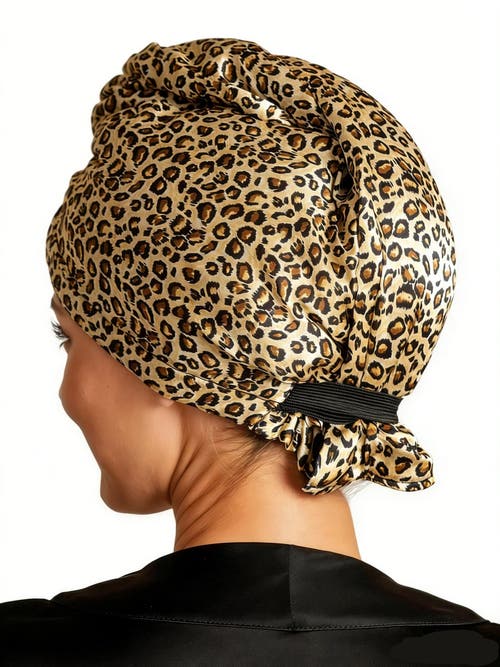 SILKSILKY Pure Silk Hair Towel Wrap in Leopard at Nordstrom