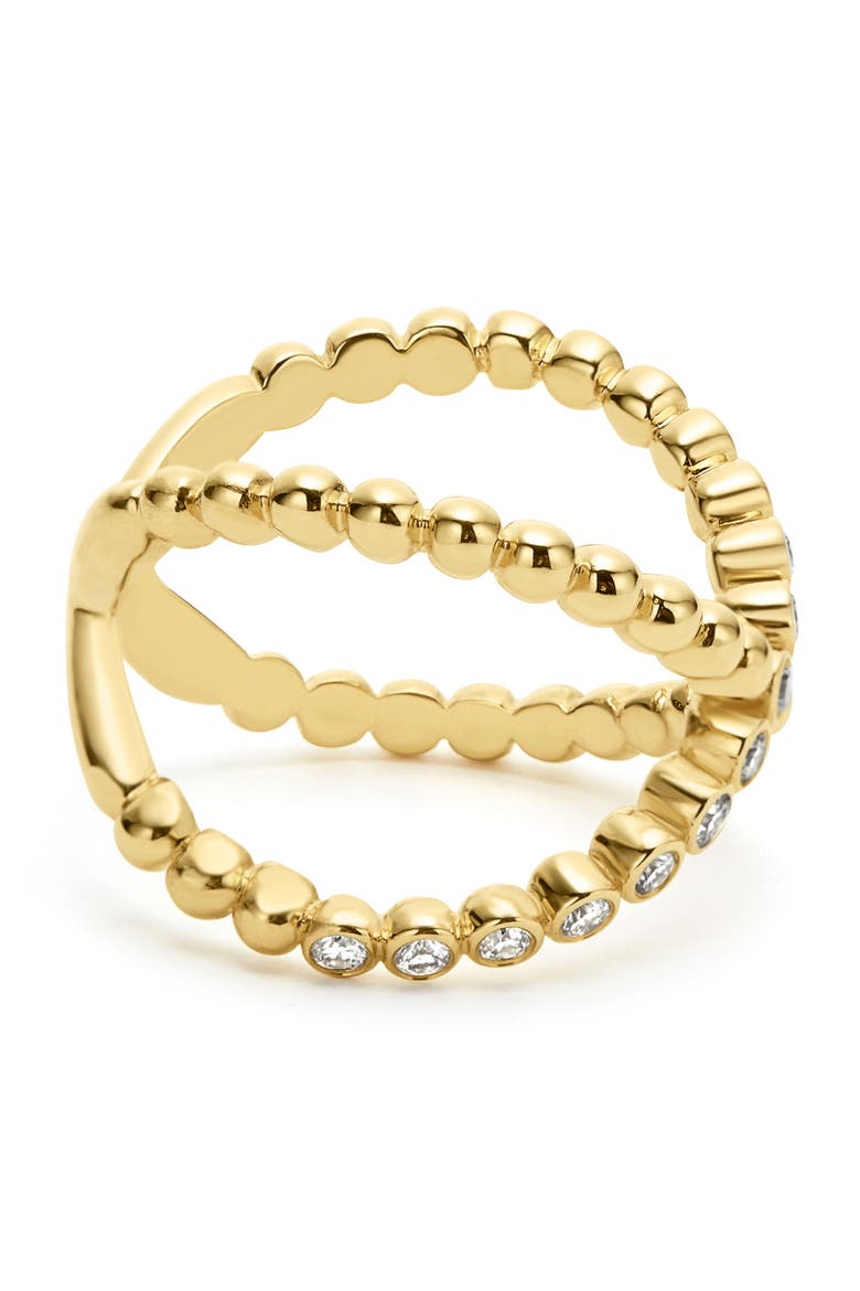 Caviar Crisscross Ring, Alternate, color, Gold