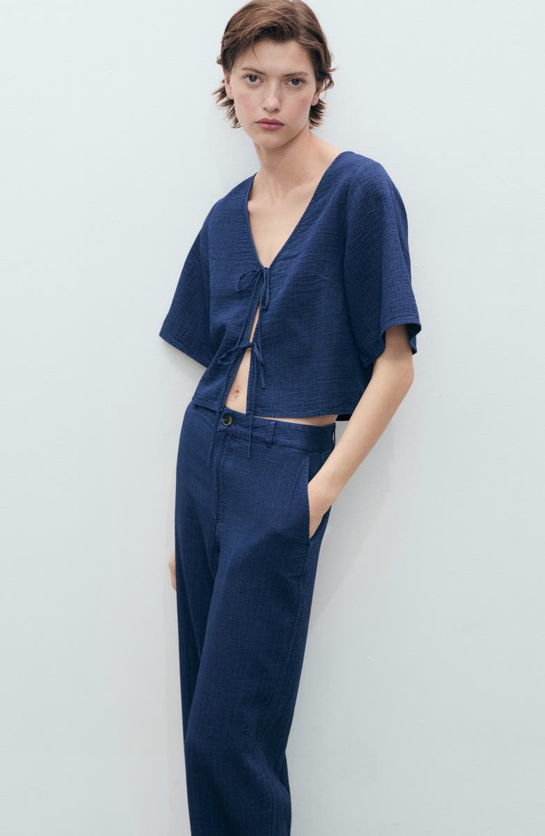 MANGO High Waist Flowy Jeans, Alternate, color,