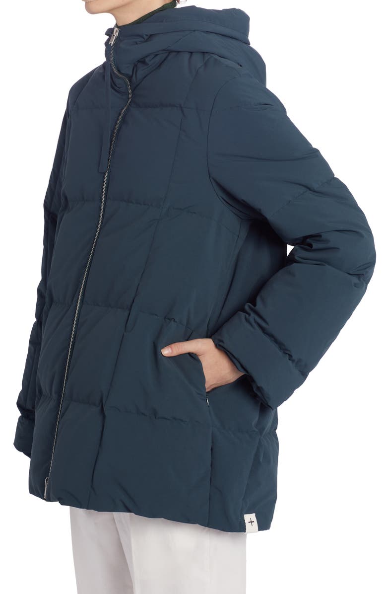 Jil Sander Quilted Recycled Down Jacket with Hood, Alternate, color,