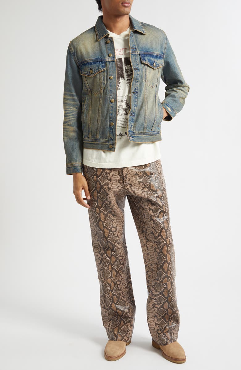 MIDNIGHT RODEO Distressed Vintage Wash Denim Trucker Jacket, Alternate, color, Vintage Wash