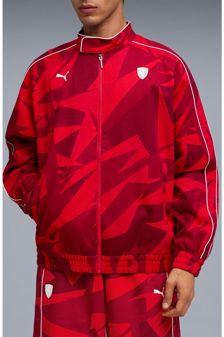 x Ferrari 20 Years of Red Cotton Twill Jacket, Main, color, ROSSO CORSA