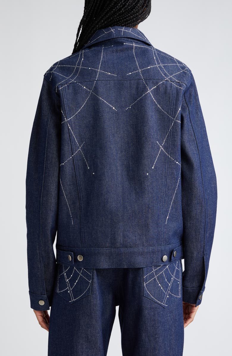 HOUSE OF AAMA Anansi Web Detail Denim Jacket, Alternate, color,