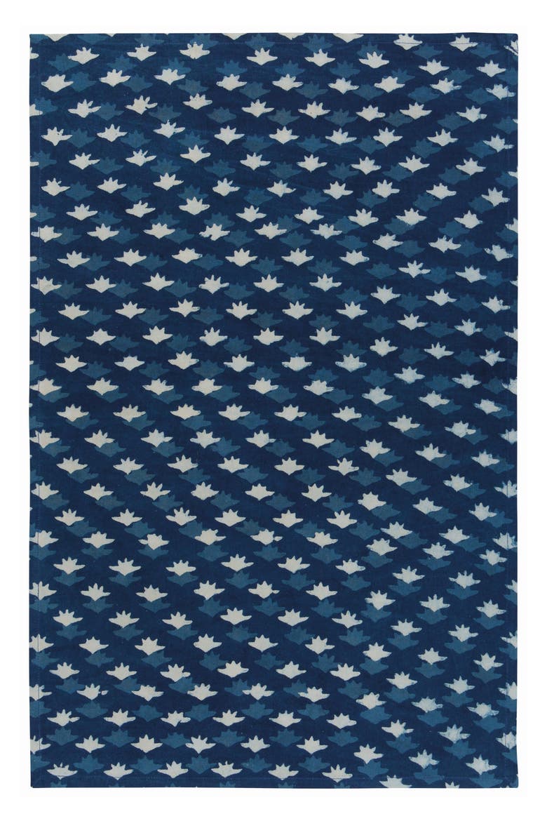 Set of 2 Block Print Tea Towels, Alternate, color, BLOCK PRINT INLET