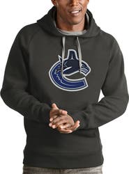 ANTIGUA Men's Antigua Charcoal Vancouver Canucks Logo Victory Pullover Hoodie