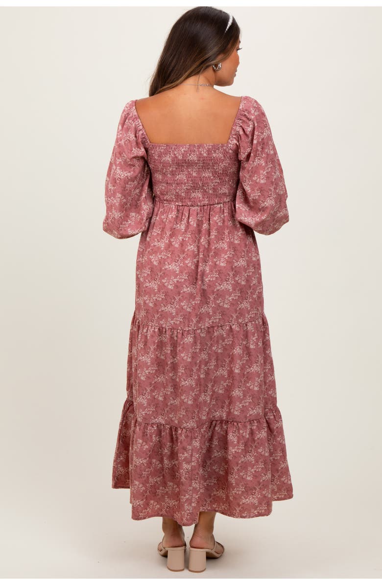 PinkBlush Floral Smocked Square Neck Maxi Dress, Alternate, color, Mauve