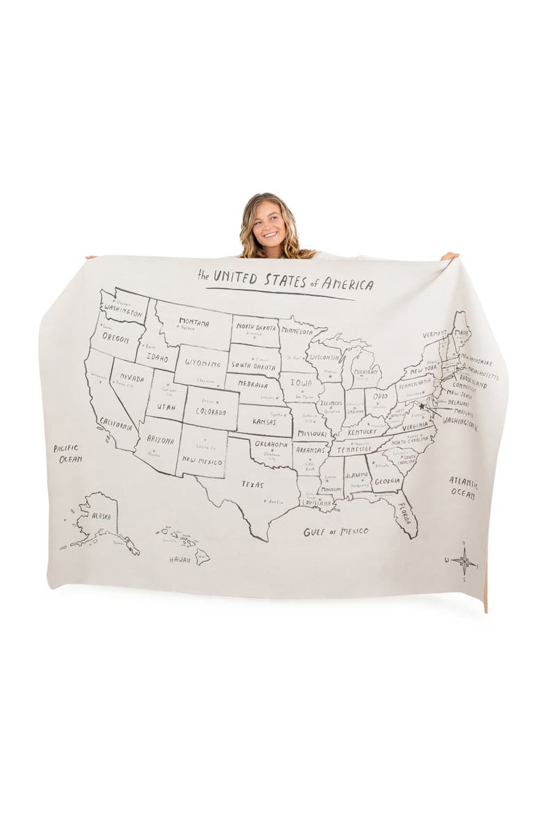 Large State Map Tapestry, Alternate, color, USA MAP