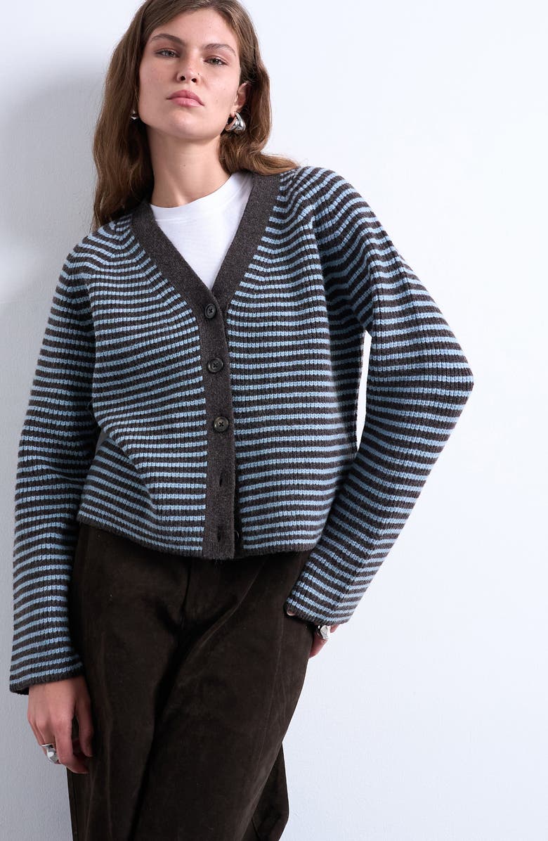 Topshop Stripe Cardigan, Main, color,