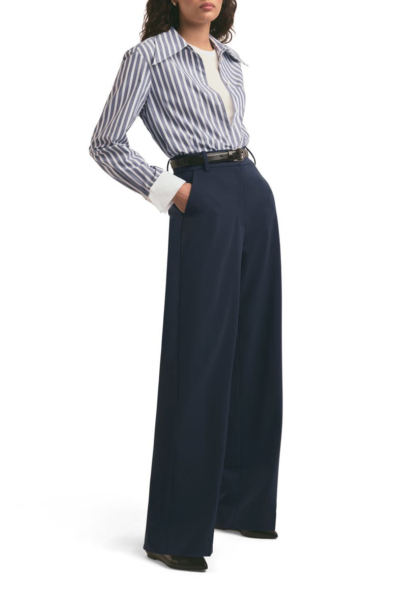 The Fiona High Waist Wide Leg Pants, Alternate, color, NAVY
