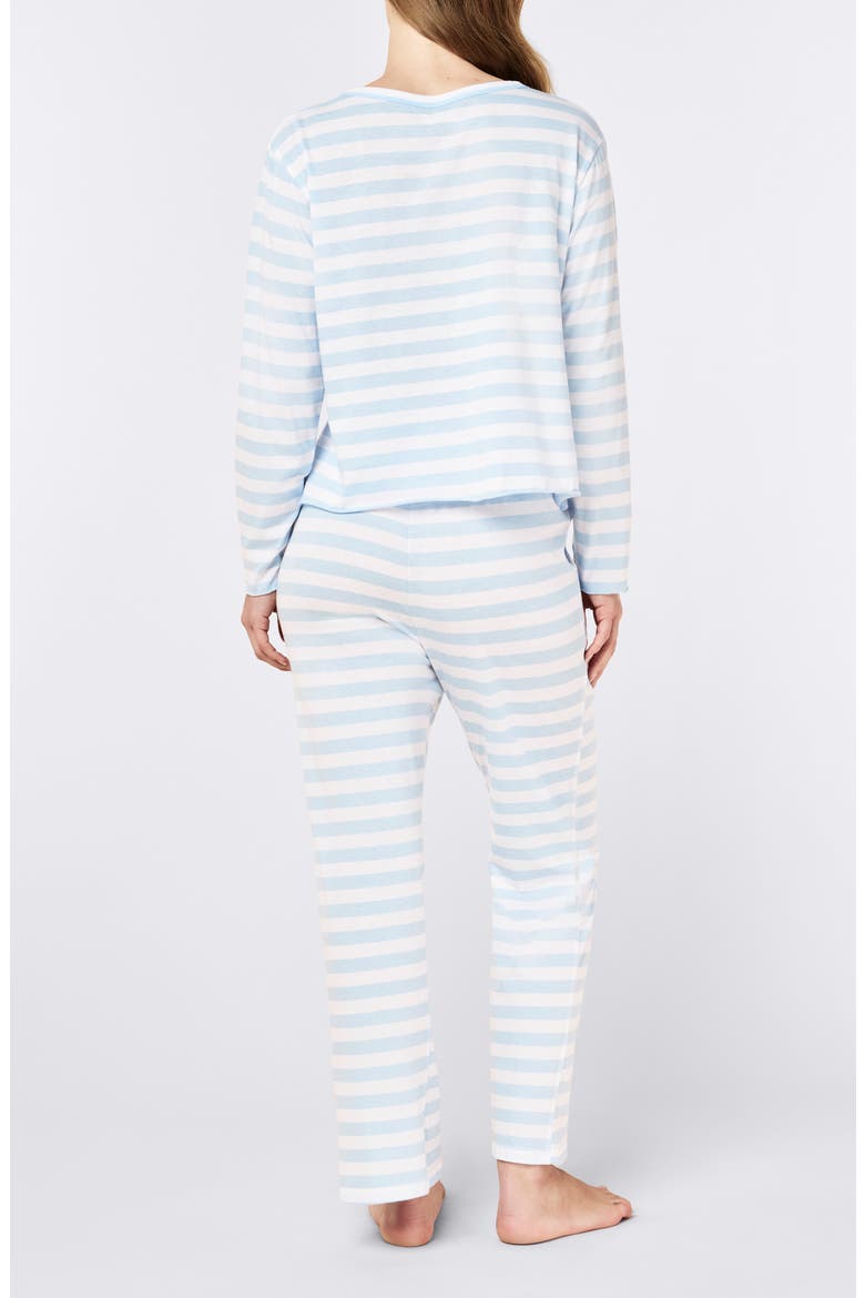 Jada Stripe Organic Cotton Pajamas, Alternate, color, CLEAR SKY/ WHITE STRIPE