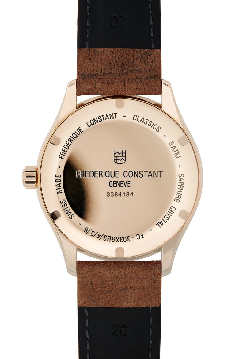 Classics Index Automatic Leather Strap Watch, 40mm, Alternate, color, ROSE GOLD-TONE