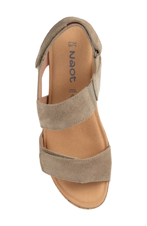 Naot Sunrise Platform Wedge Sandal In Almond Suede