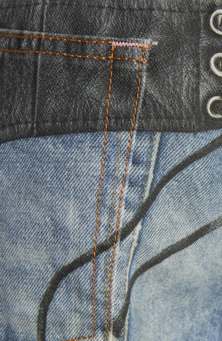 Acne Studios Trompe l'Oeil Faux Leather Chaps Jeans, Alternate, color, 
