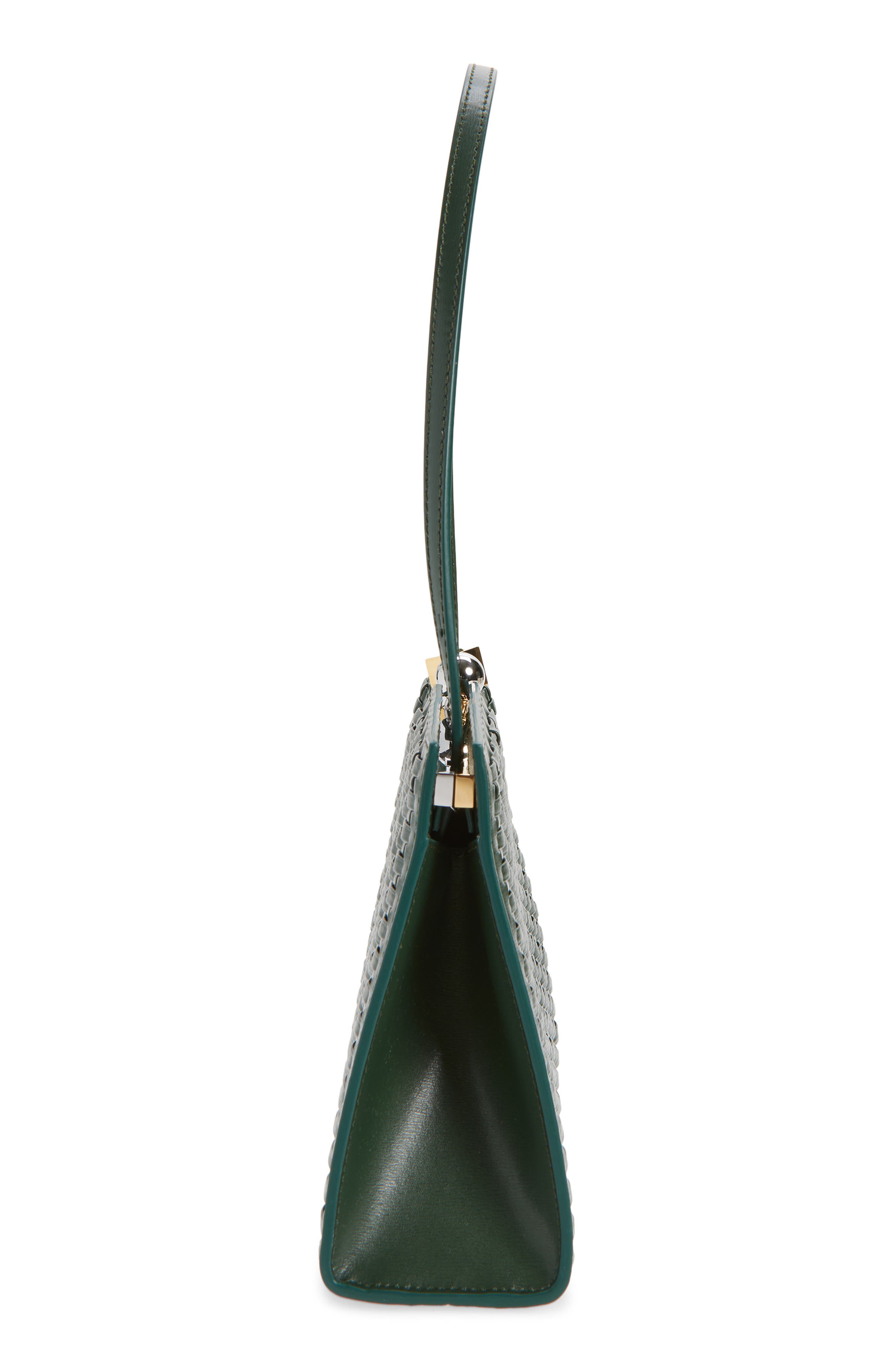 La Pochette Salon Leather Handbag, Alternate, color, DARK KHAKI 580