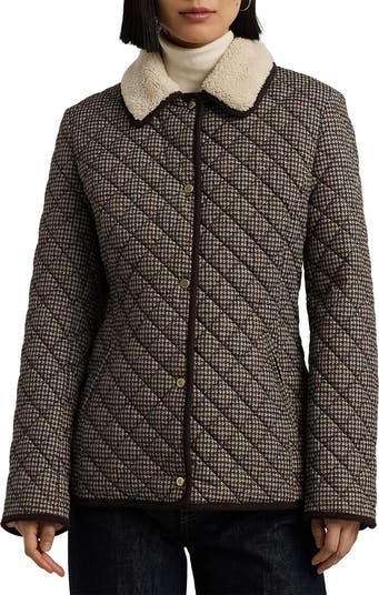 Quilted Blazer with Faux Shearling Lining