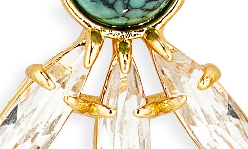 Lele Sadoughi Marquise Crystal, Faux Pearl & Turquoise Linear Drop Earrings