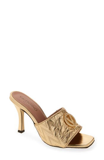 Valentino By Mario Valentino Venere Heeled Sandal In Gold