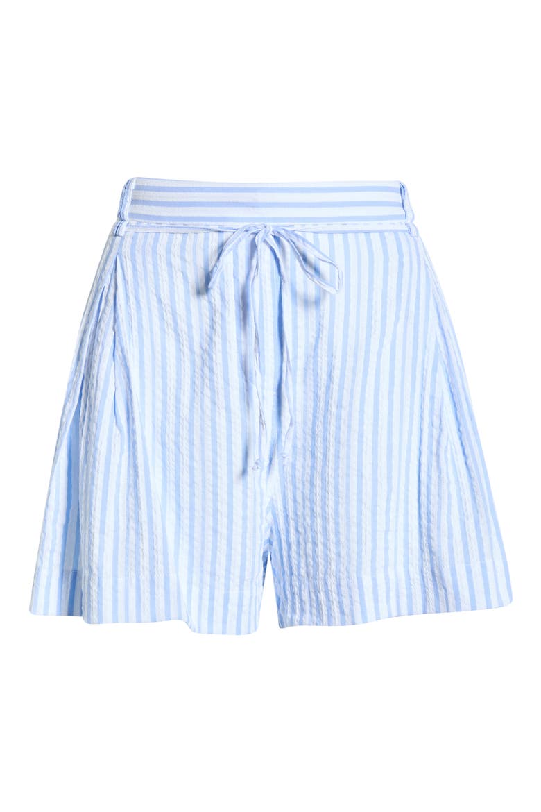Madalyn Striped Shorts, Main, color, WHITE/ AZURE BLUE