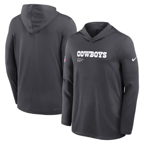 Men's Nike Anthracite Dallas Cowboys Sideline Pure Fury Performance Long Sleeve Hoodie T-Shirt