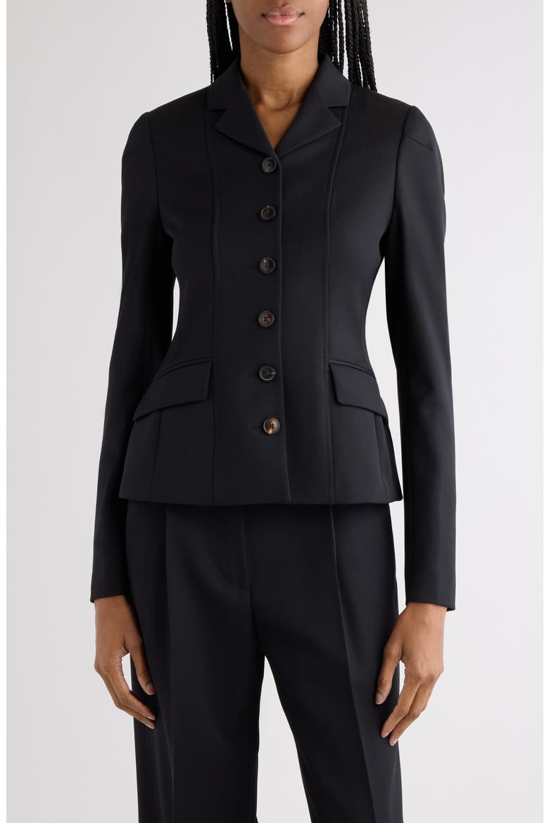 Wool Gabardine Jacket, Main, color, BLACK