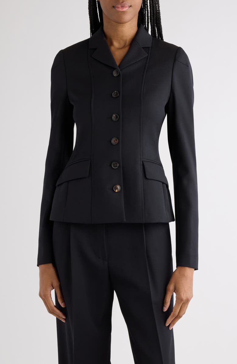 Dries Van Noten Wool Gabardine Jacket, Main, color, Black