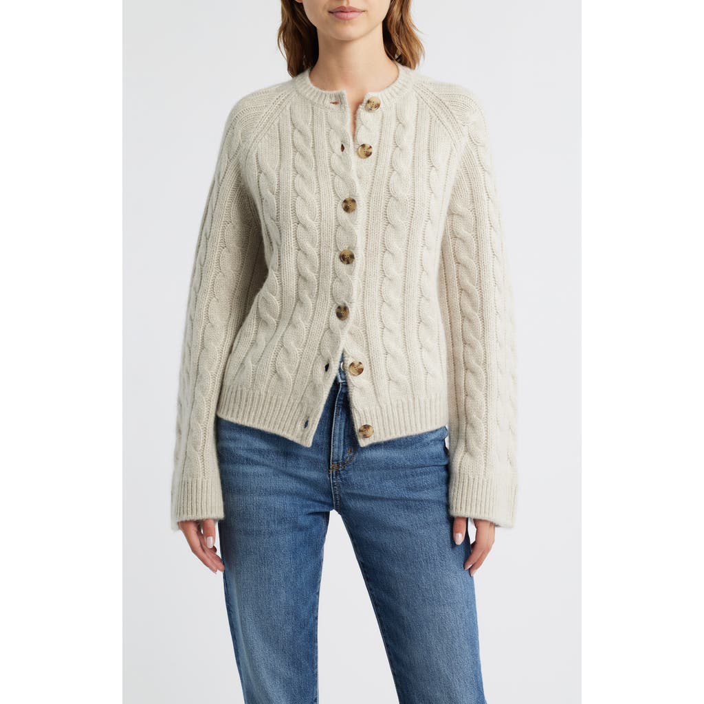 Doen Virginie Cable-knit Cardigan In White