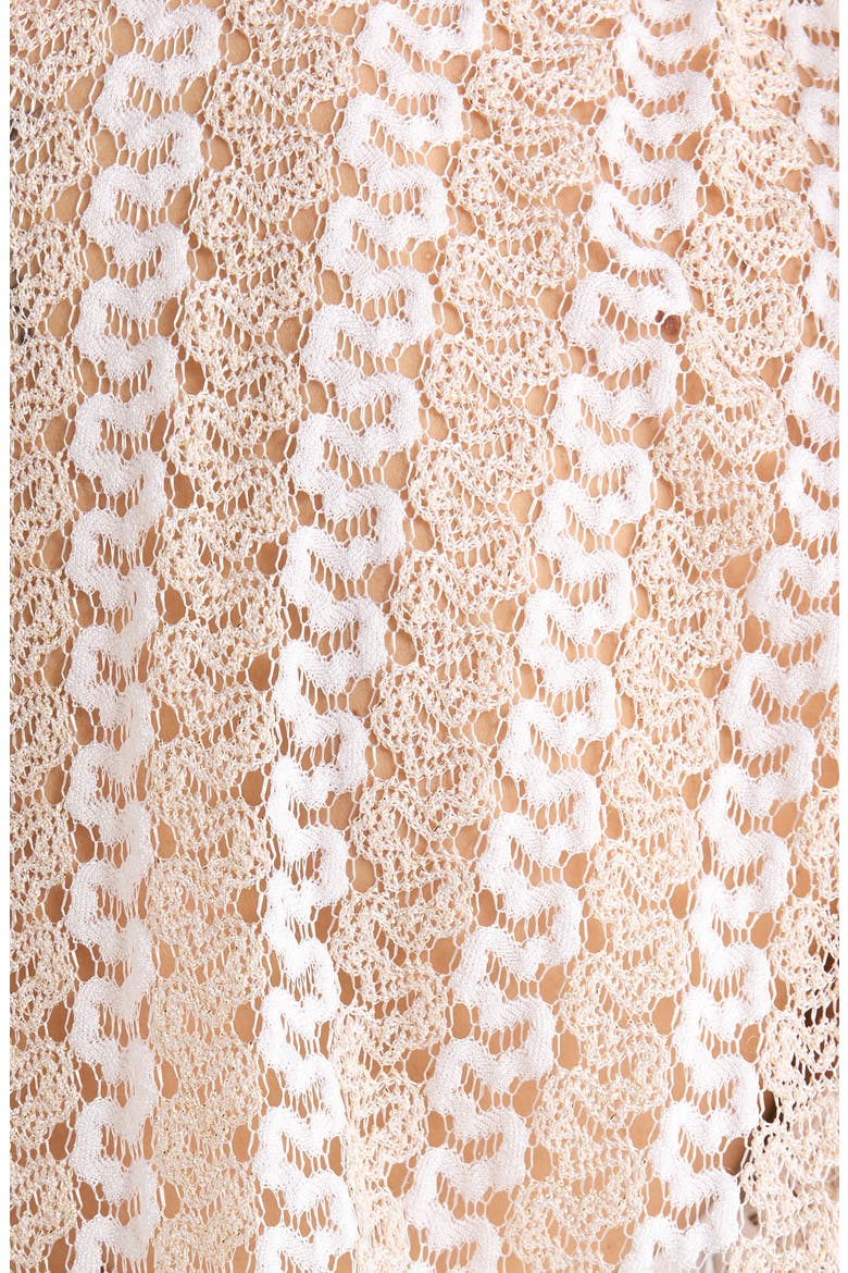 Katherine Swirl Tie Front Cover-Up Maxi Dress, Alternate, color, WHITE METALLIC ZIGZAG