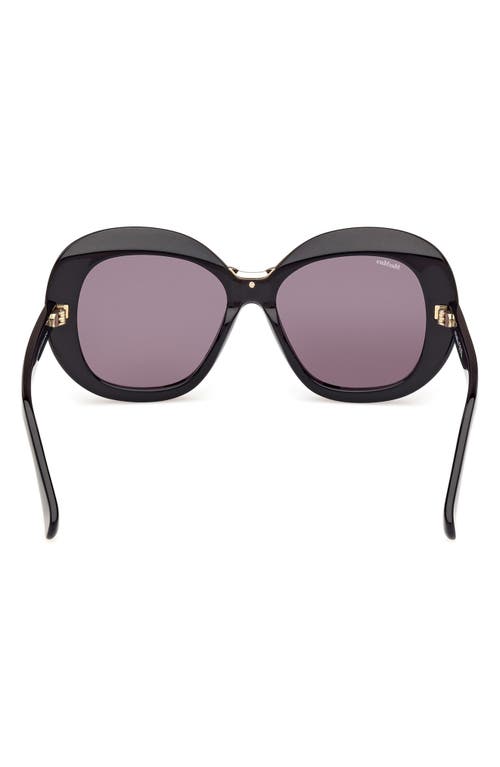 Max Mara Edna 55mm Round Sunglasses In Black