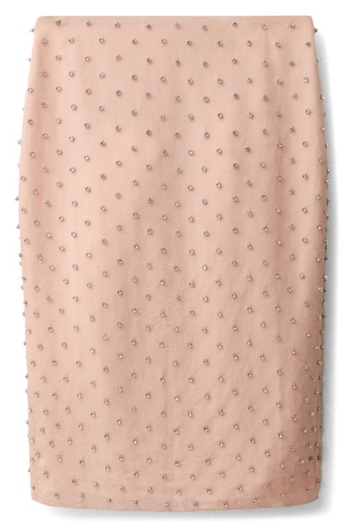 Mango Crystal Embellished Midi Skirt In Pastel Pink