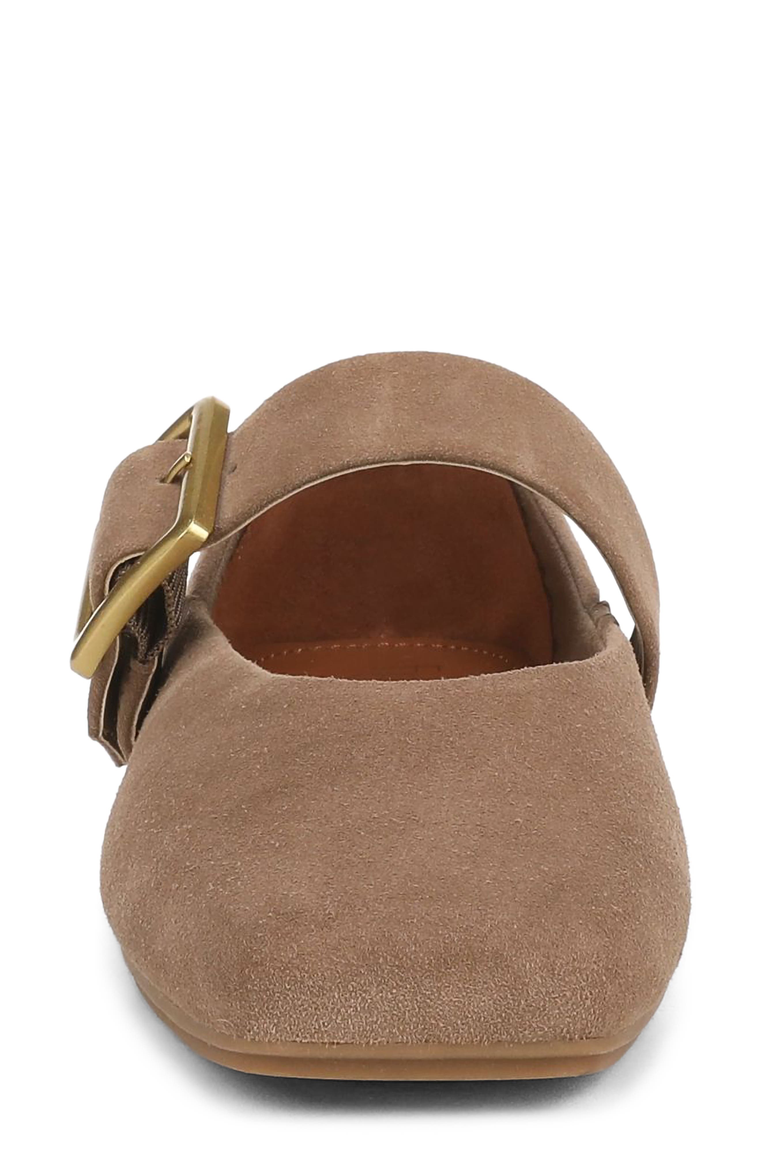 Oakes Square Toe Flat, Alternate, color, DARK TAUPE