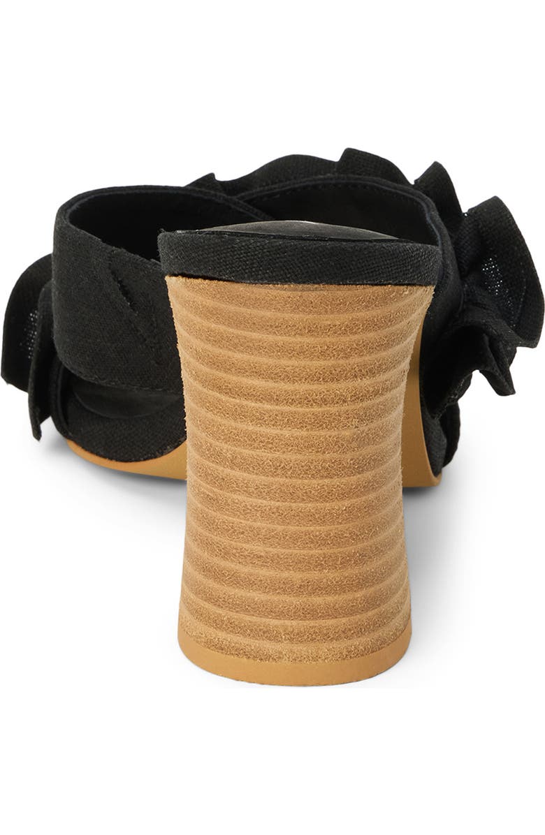 Matisse Ruffle Strap Block Heel Mule Sandal, Alternate, color, Black