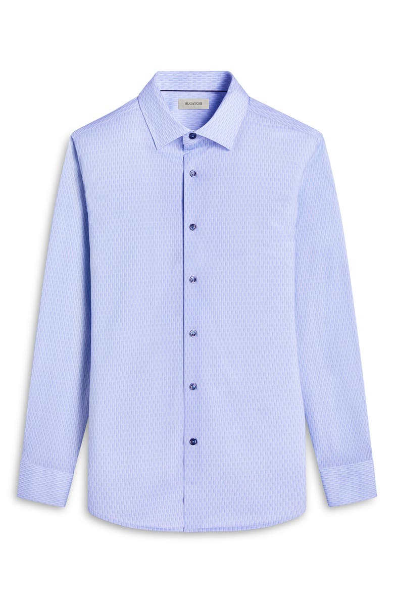 Bugatchi James OoohCotton<sup>®</sup> Honeycomb Print Button-Up Shirt, Alternate, color, Air Blue