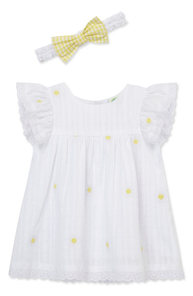 Little Me Daisy Texture Top, Shorts & Headband, Alternate, color,