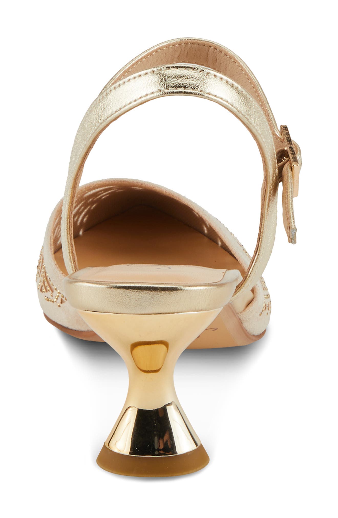 Delicate Ankle Strap Pointed Toe Pump, Alternate, color, SOFT GOLD