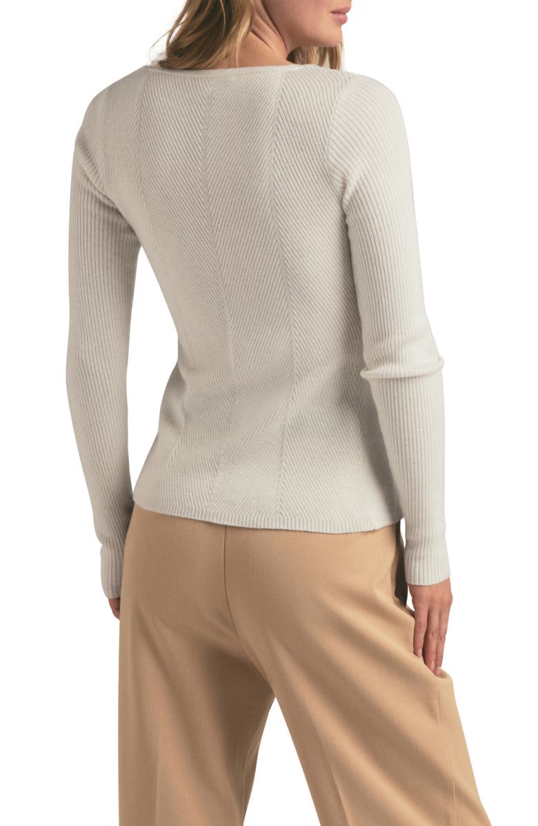 Favorite Daughter The Serena Rib Merino Wool Cardigan, Alternate, color, Ivory