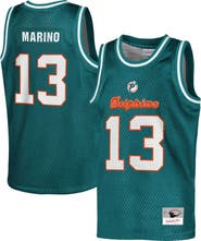 Mitchell & Ness Youth Mitchell & Ness Dan Marino Aqua Miami Dolphins Retired Player NFL Basketball Fashion Jersey