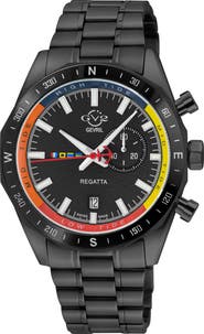 GV2 Regatta Stainless Steel Swiss Quartz Bracelet Watch, 42mm