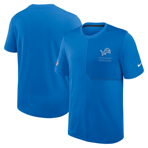 Men's Nike  Blue Detroit Lions Sideline UV Dri-FIT Coaches Shirt