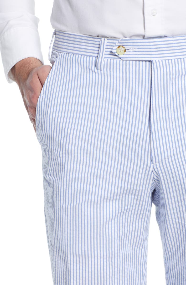 Berle Flat Front Seersucker Pants, Alternate, color, Light Blue