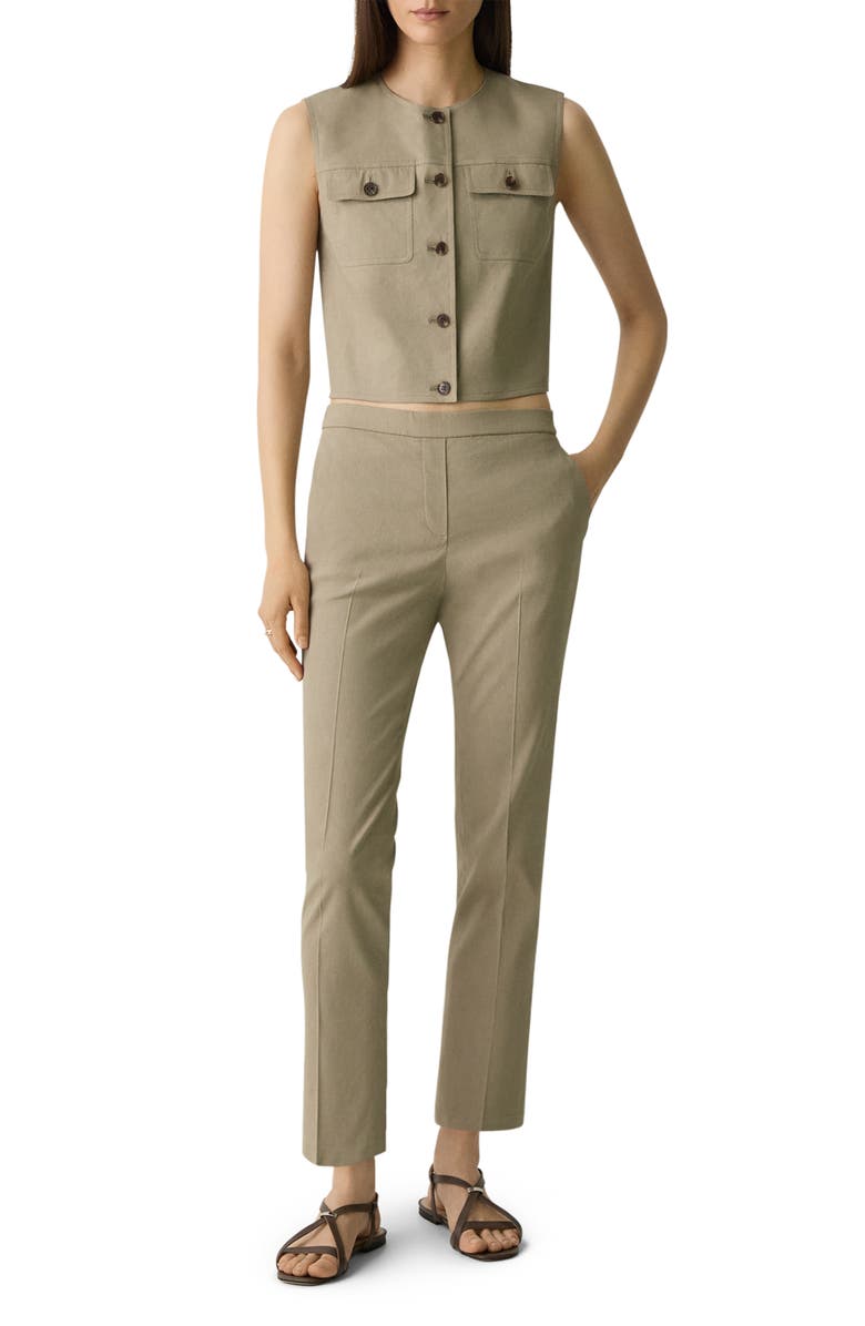 Theory Linen Blend Trucker Vest, Alternate, color, 