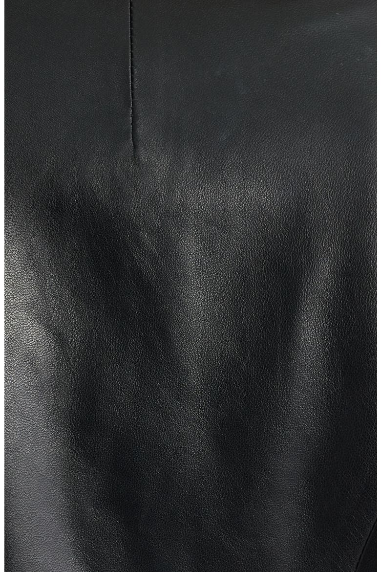 Sadie Crop Leather Blazer, Alternate, color, BLACK