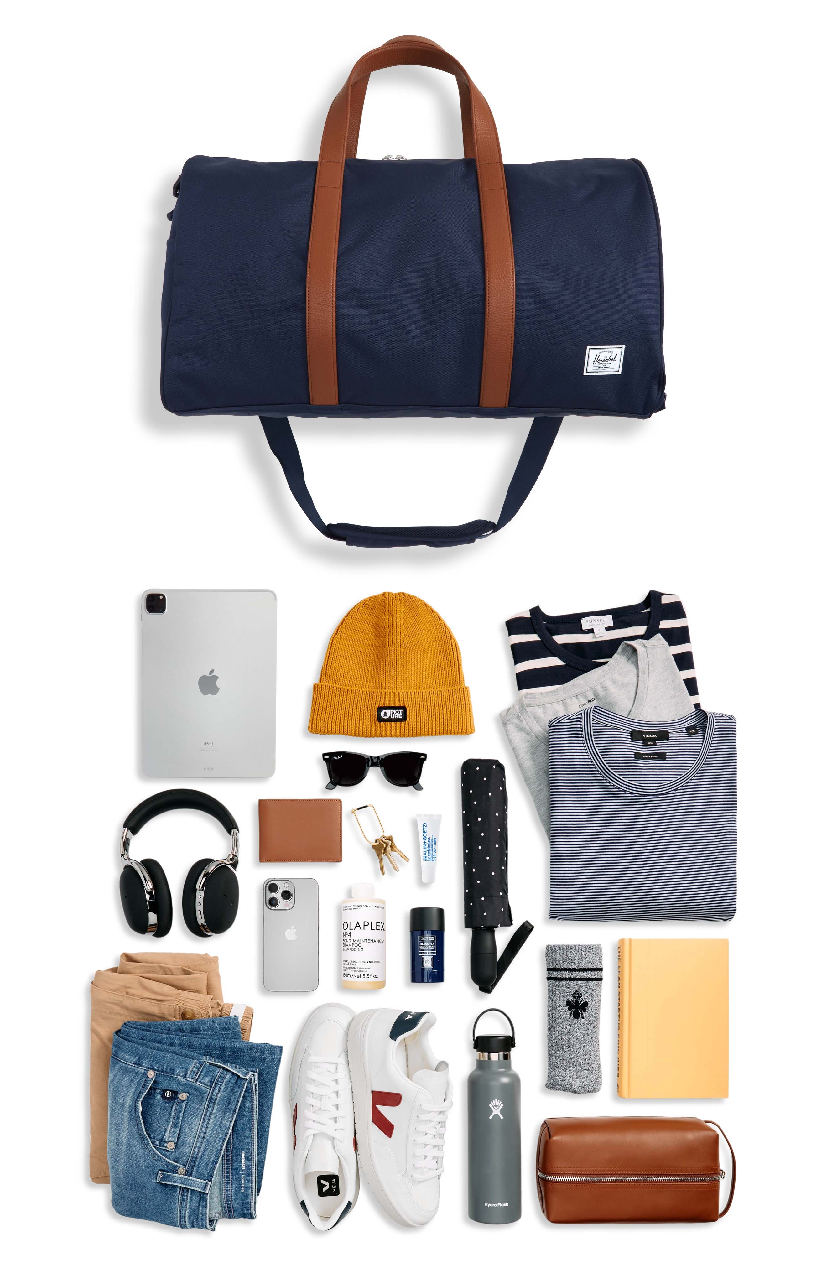 Novel Recycled Nylon Duffle Bag, Alternate, color, NAVY