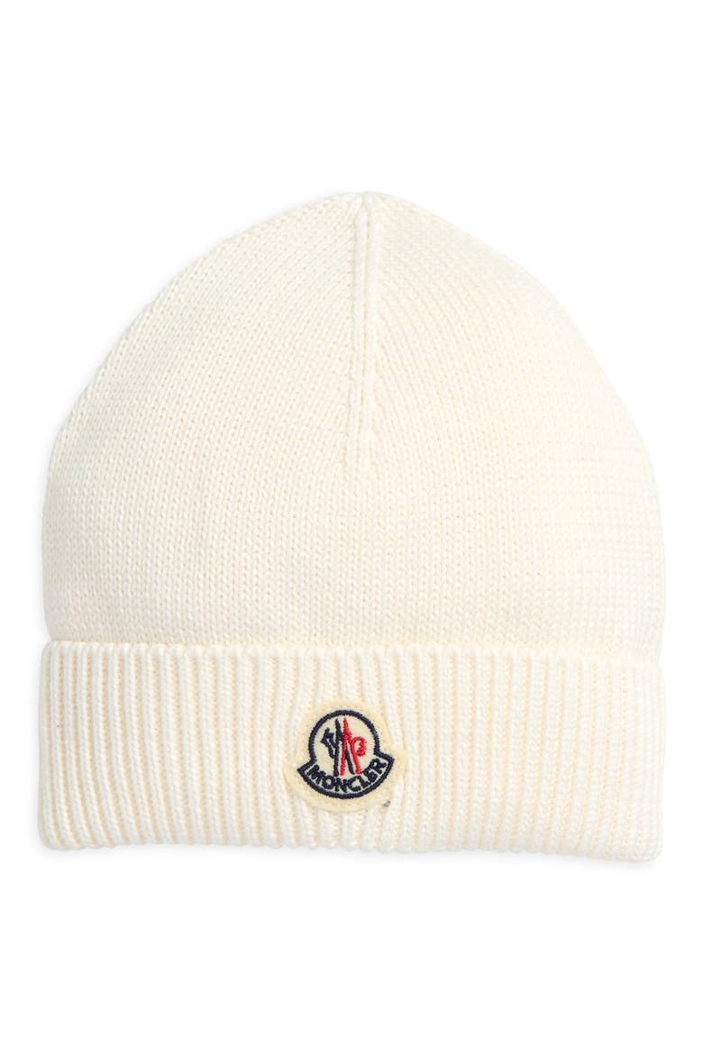Kids' Logo Patch Cotton Beanie, Main, color, WHITE