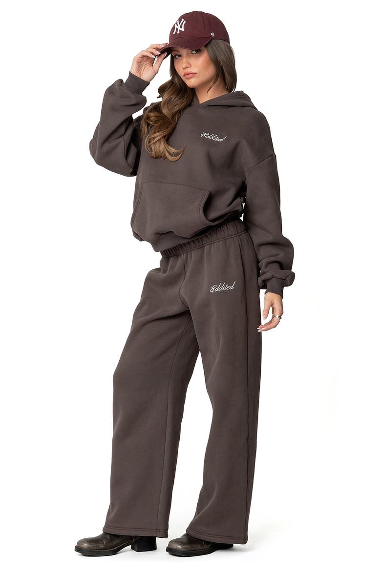 We're Edikted Logo Hoodie, Alternate, color, DARK-GRAY