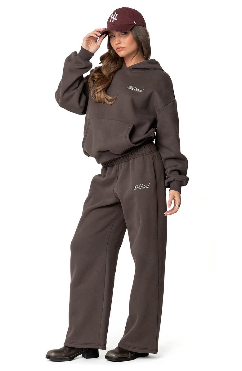 EDIKTED We're Edikted Logo Hoodie, Alternate, color, Dark-Gray