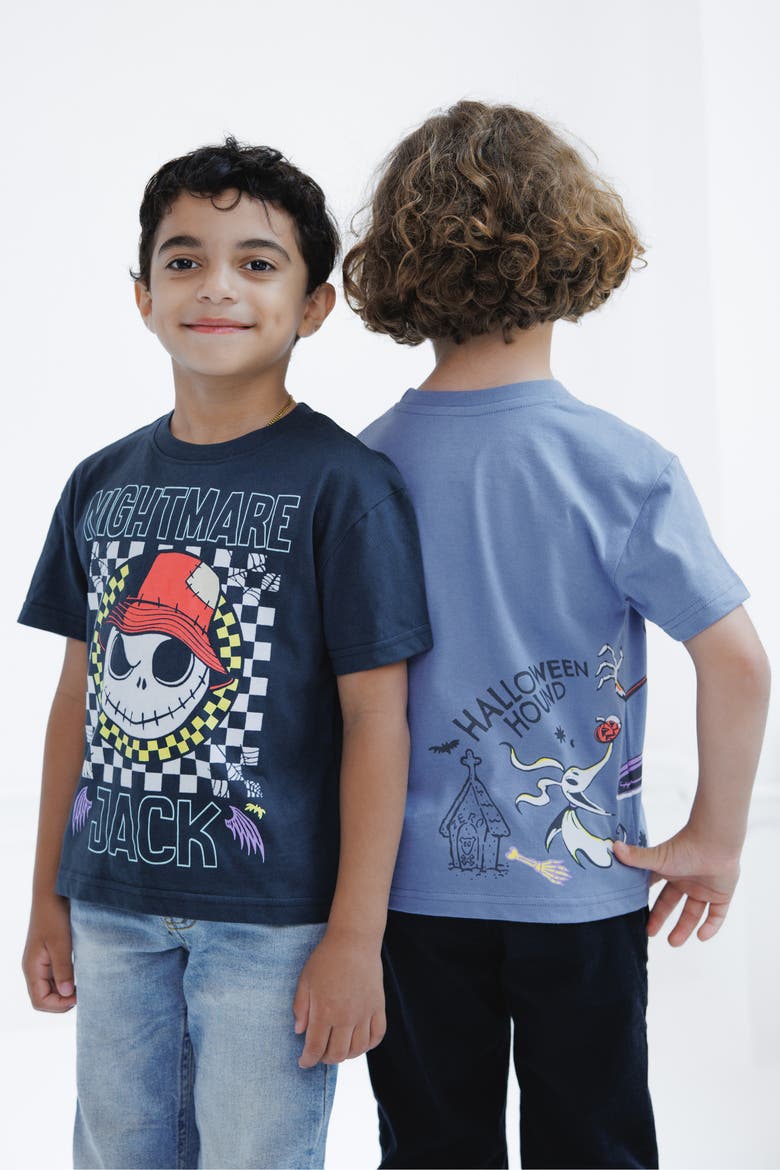 Nightmare Before Christmas 2-Pack Short Sleeve Graphic T-Shirts, Alternate, color, Slate Blue Grey Jack